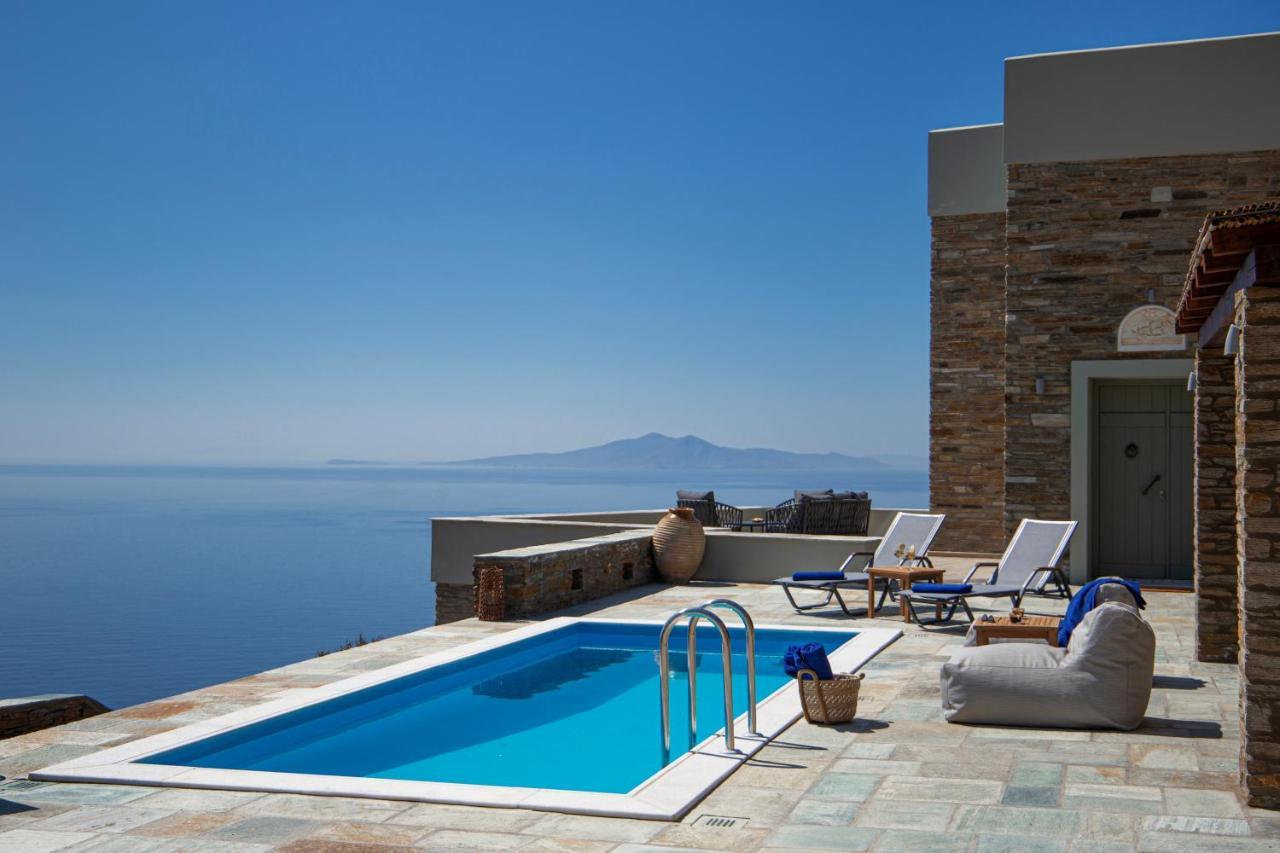 Acron Andros - Luxury Villa With Private Pool Korthio Buitenkant foto