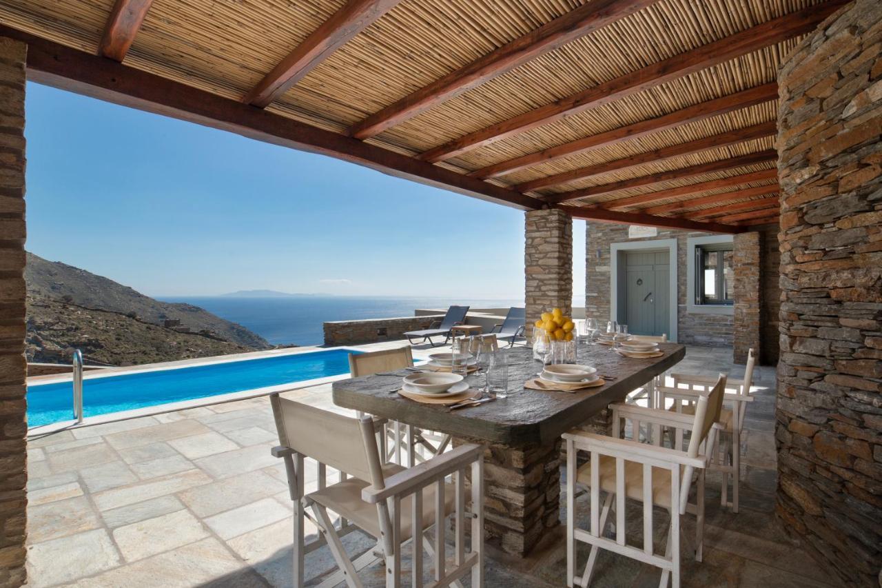 Acron Andros - Luxury Villa With Private Pool Korthio Buitenkant foto