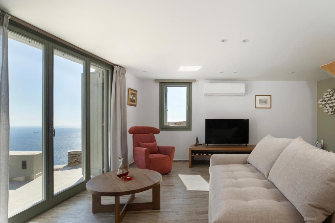 Acron Andros - Luxury Villa With Private Pool Korthio Buitenkant foto
