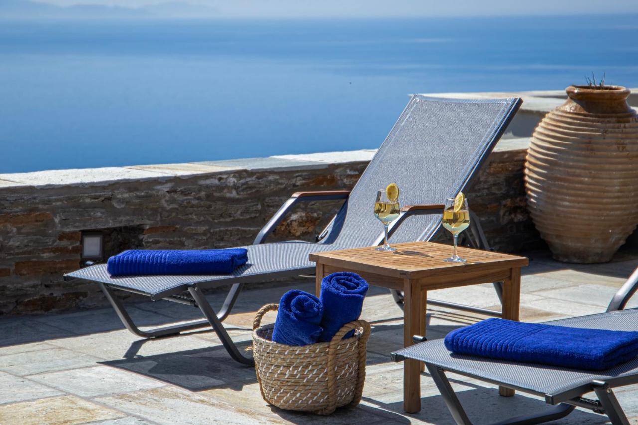 Acron Andros - Luxury Villa With Private Pool Korthio Buitenkant foto