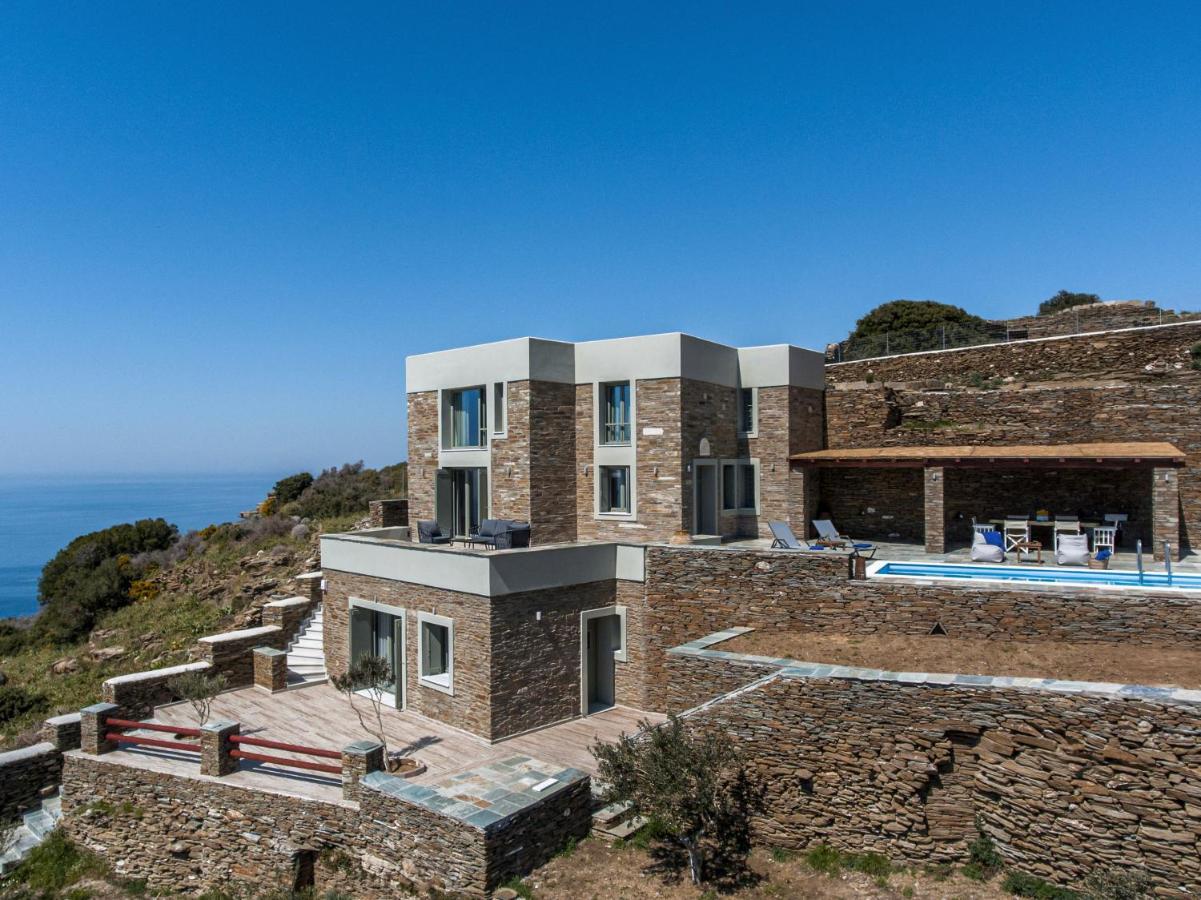 Acron Andros - Luxury Villa With Private Pool Korthio Buitenkant foto